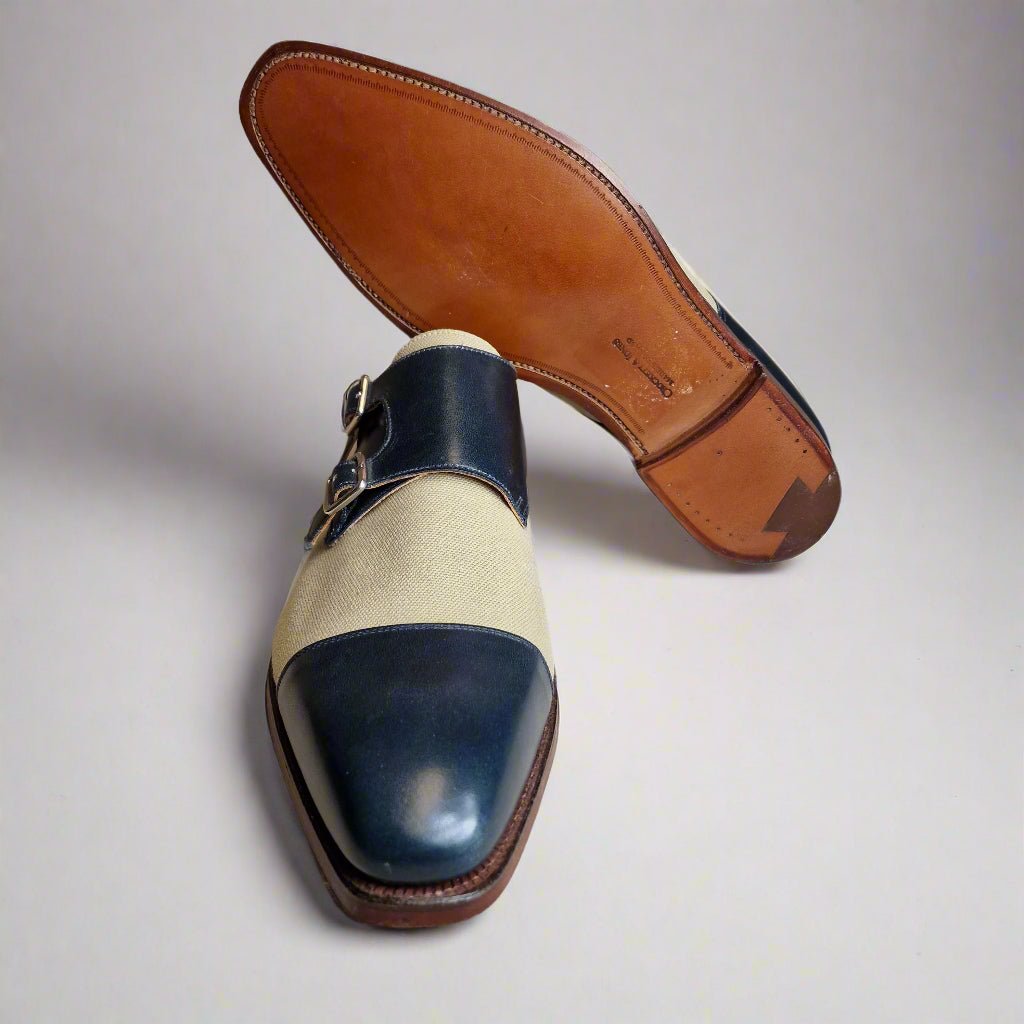 Ebury Navy Calf & Stone Canvas (8,5E) Crockett & Jones - Hammargruppen