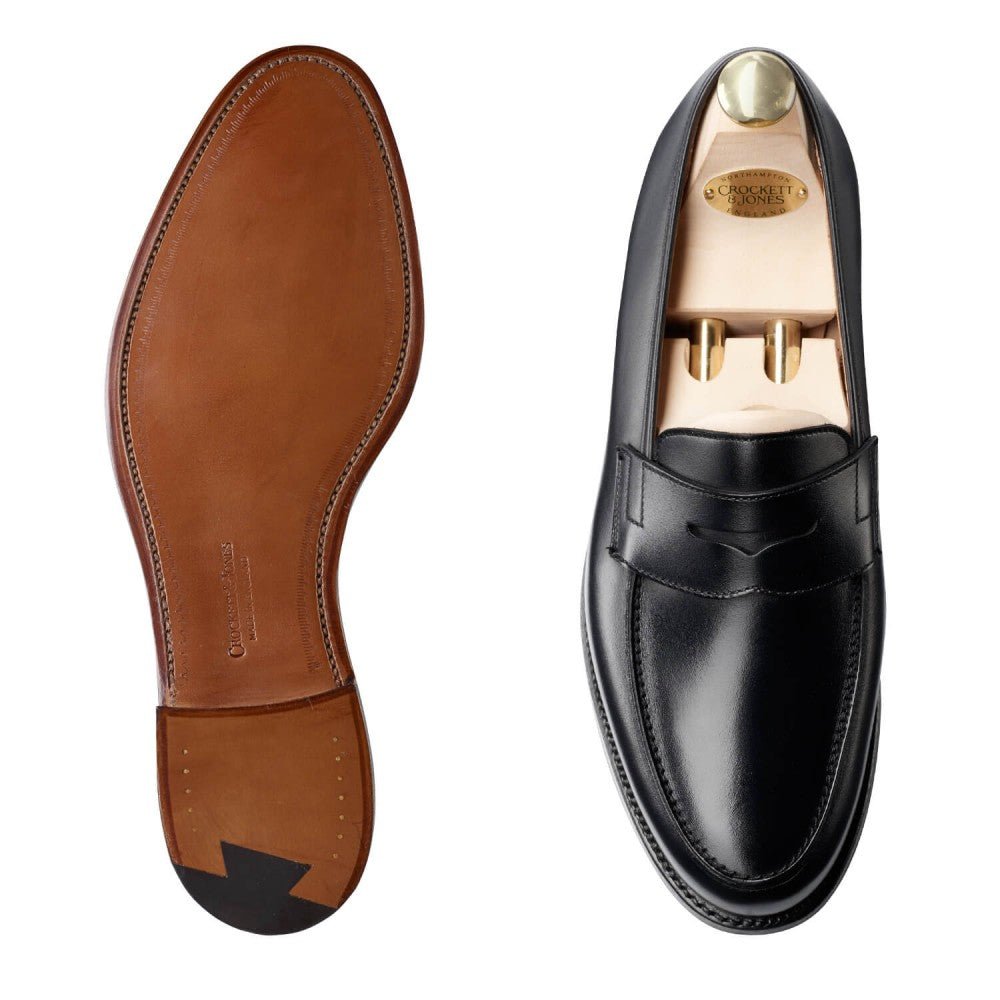 Grantham 2 Penny Loafer, Black Calf, Crockett & Jones - Hammargruppen