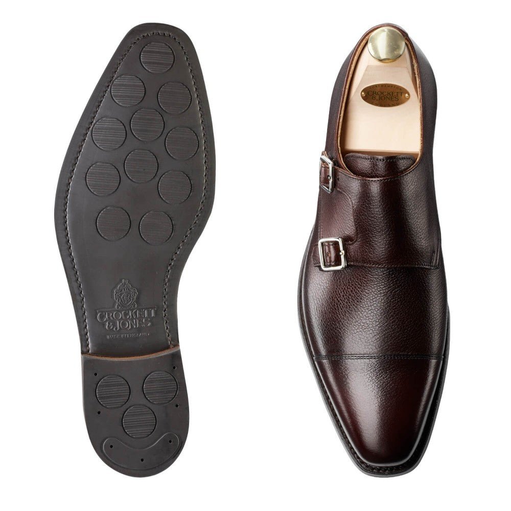Lowndes Monk Strap, Dark Brown Pebble Grain 'City' Crockett & Jones - Hammargruppen