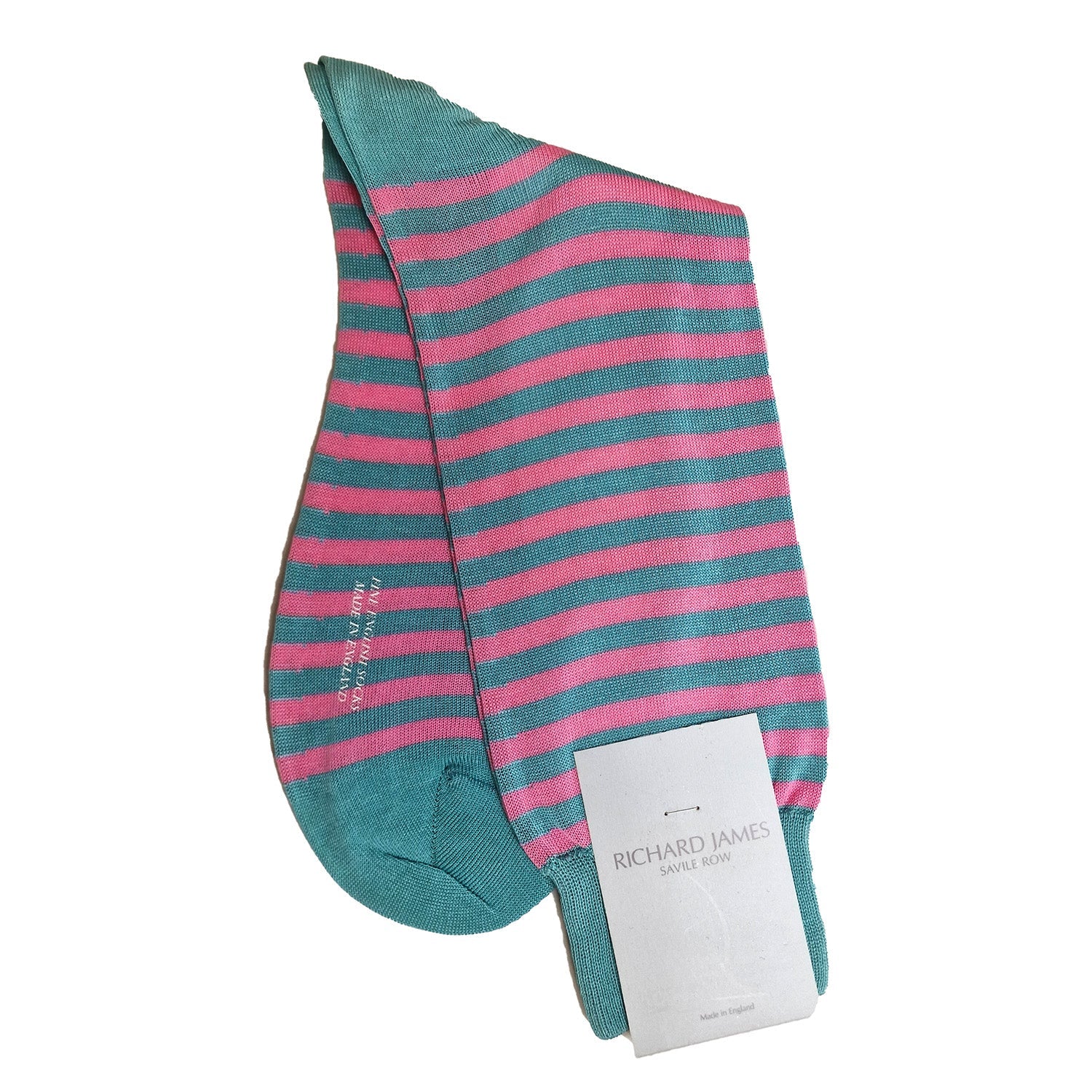 Rosa & Turkos Randig Strumpa, Large, Richard James - Hammargruppen