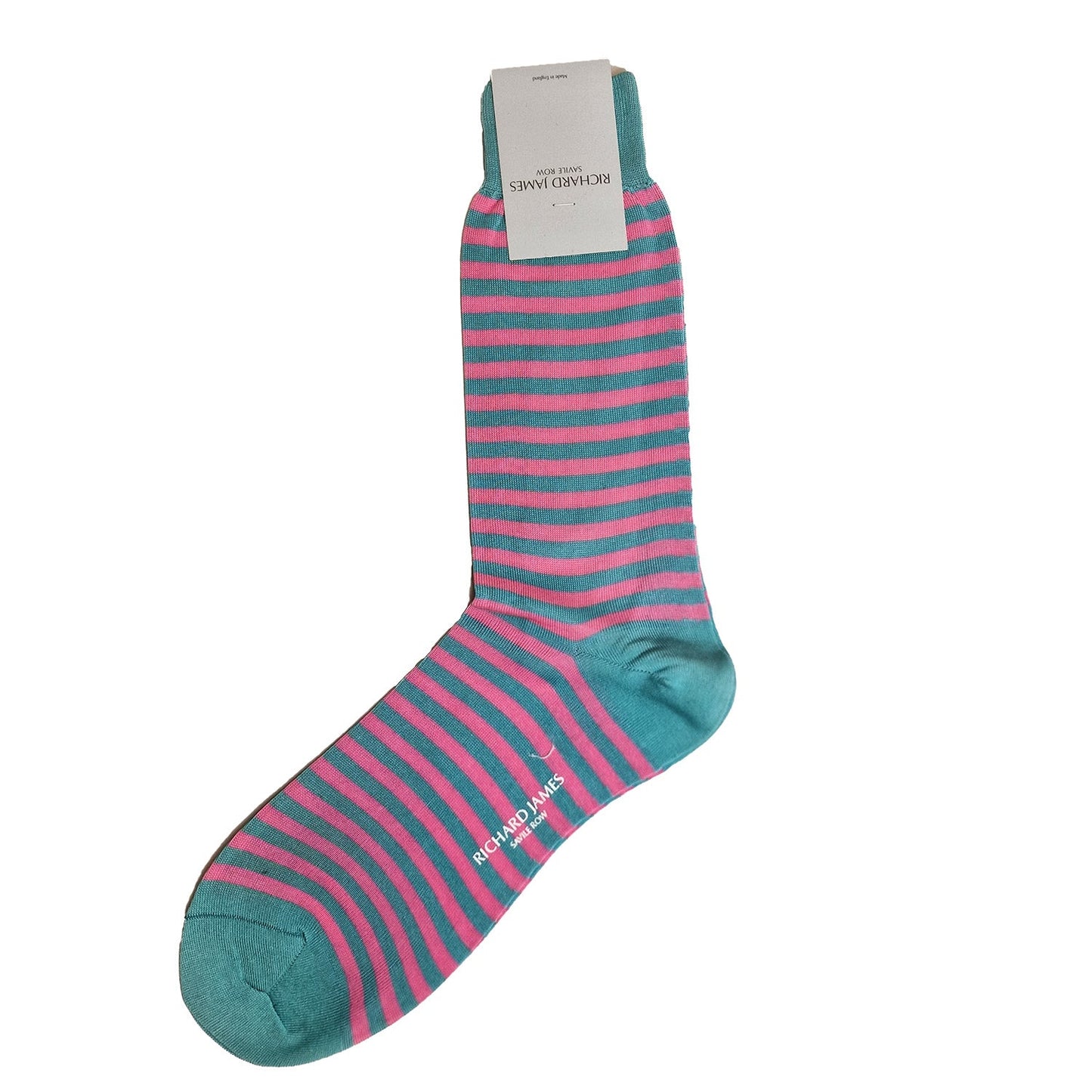 Rosa & Turkos Randig Strumpa, Large, Richard James - Hammargruppen